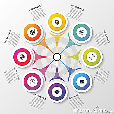 Infographic circle. Modern design template. Vector illustration Vector Illustration