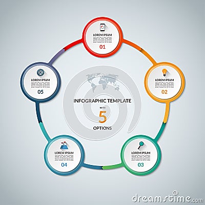 Infographic circle with 5 options Stock Photo