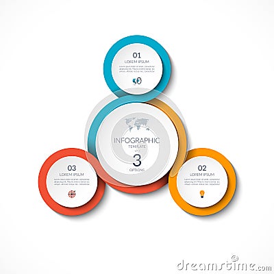 Infographic circular template with 3 options. Vector illustration. Vector Illustration