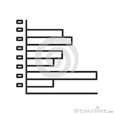 Infographic clustered bar line black icon. Record keeping concept. Visual comparison of data. Sign for web page, mobile app, Vector Illustration