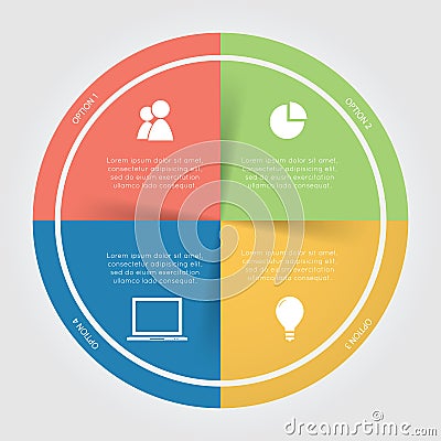 Infographic Color Circular Chart Vector Illustration