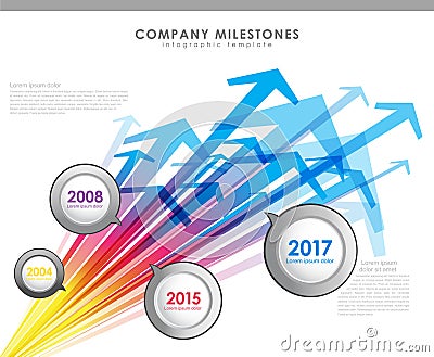 Infographic company milestones timeline vector template Vector Illustration