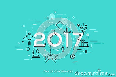 Infographic concept 2017 year of opportunities Vector Illustration