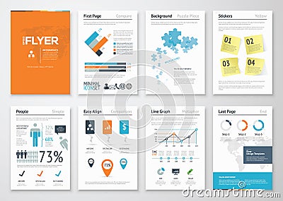 Infographic corporate elements and vector design illustrations Vector Illustration