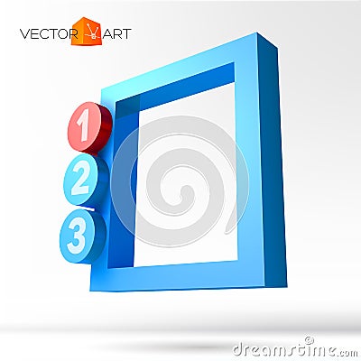 Infographic 3D frame with numbered options Vector Illustration