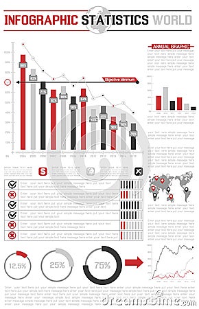 Infographic demographic elements chart and graphic Vector Illustration