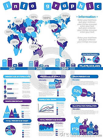 Infographic demographic elements chart and graphic Vector Illustration