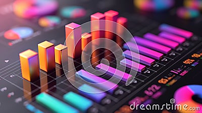 Infographic Design with Bar Charts for Easy Data Understanding Generative AI Cartoon Illustration