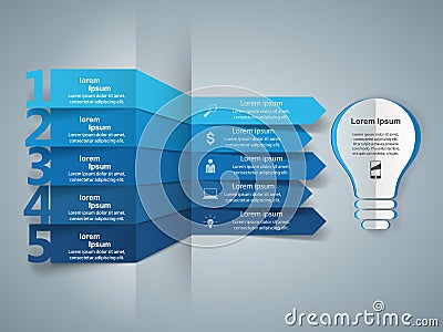 Infographic design. Bulb, Light icon. Vector Illustration