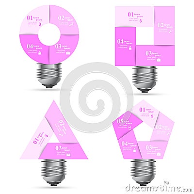 Infographic design. Bulb, Light icon. Vector Illustration