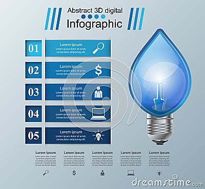 Infographic design. Bulb, Light icon. Vector Illustration