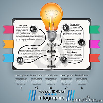 Infographic design. Bulb, Light icon. Vector Illustration