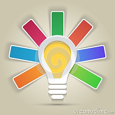 Infographic design. Bulb, Light icon. Vector Illustration