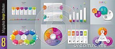 Infographic design and business icons with 3, 4, 5, 6, 10 options. Vector Illustration