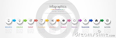 Infographic design elements for your business data with 10 options. Vector Illustration