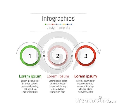 Infographic design elements for your business data with 3 options. Vector Illustration