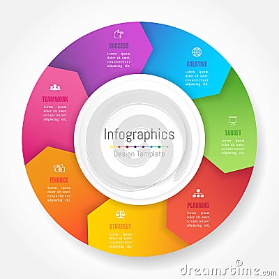 Infographic design elements for your business data with 7 options Vector Illustration