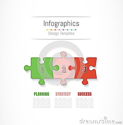 Infographic design elements for your business data with 3 options, parts, steps, timelines or processes. Vector Vector Illustration