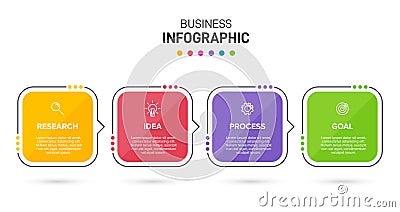 Infographic design with icons and 4 options or steps. Thin line vector. Infographics business concept. Can be used for Vector Illustration