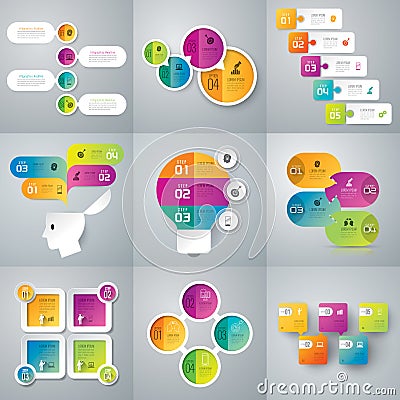 Infographic design and marketing icons. Vector Illustration