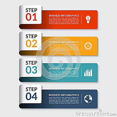 Infographic design number banners template. Can be used for business, presentation, web design Vector Illustration