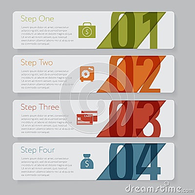 Infographic. Design number banners template graphic or website layout Vector Illustration