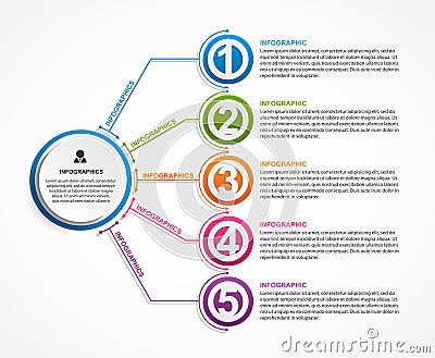 Infographic design organization chart template for business presentations, information banner, timeline or web design Vector Illustration