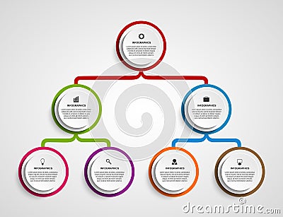 Infographic design organization chart template. Vector Illustration