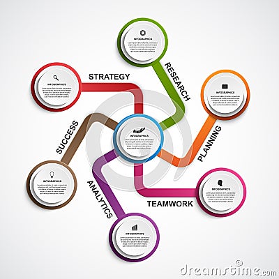 Infographic design organization chart template. Vector Illustration