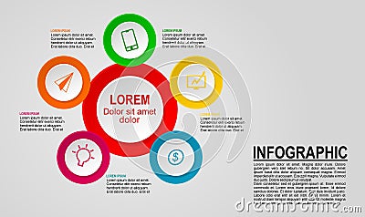 Infographic design with several colored circles Vector Illustration