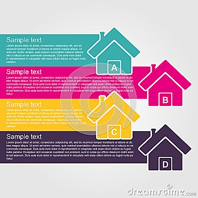 Infographic design style colorful house. Vector Illustration