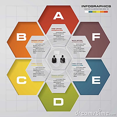 Infographic design template and business concept with 6 options, parts, steps or processes. Vector Illustration