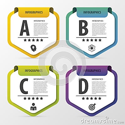 Infographic design template. Business concept with 4 options, parts. Vector illustration Vector Illustration