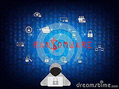 Ransomware alert, technology ,cyber secueity,cybercrime,wannacry Vector Illustration