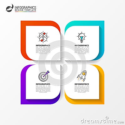 Infographic design template. Creative concept with 4 steps Vector Illustration