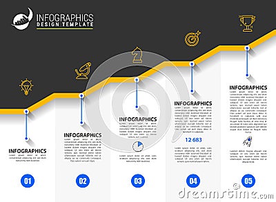 Infographic design template. Creative concept with 5 steps Vector Illustration