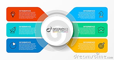 Infographic design template. Creative concept with 6 steps Vector Illustration