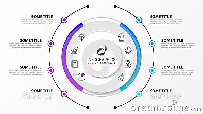 Infographic design template. Creative concept with 8 steps Vector Illustration