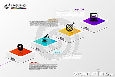 Infographic design template. Creative concept with 4 steps Vector Illustration