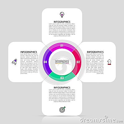 Infographic design template. Creative concept with 4 steps Vector Illustration