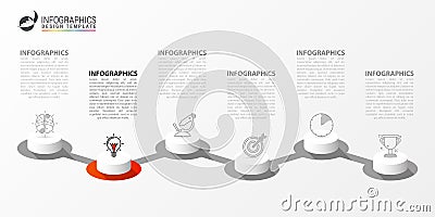 Infographic design template. Creative concept with 6 steps Vector Illustration