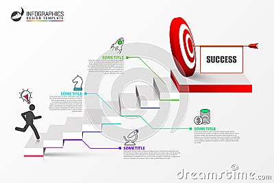 Infographic design template. staircase concept with steps Vector Illustration