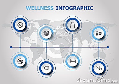 Infographic design with wellness icons Vector Illustration