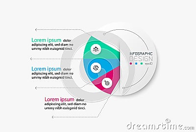 Diagram circle design systematic display of results, explanations, and reports of study results. Vector Illustration