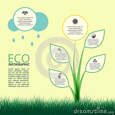 Infographic of ecology, concept design with plant Vector Illustration