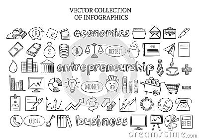 Infographic Economics Elements Set Vector Illustration