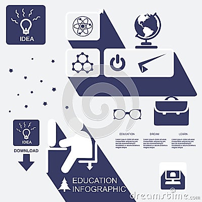 Infographic Education, , flat design, elements Cartoon Illustration