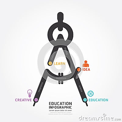 Infographic education line concept template design . concept Vector Illustration