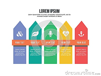 Infographic element hexagonal template and powerpoint full color. Vector Illustration