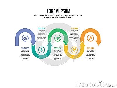Infographic element hexagonal template and powerpoint full color. Vector Illustration